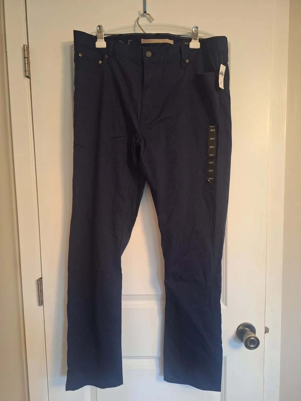 NWT Banana Republic Mens 38 X 32 Navy Blue Linen Blend Pants